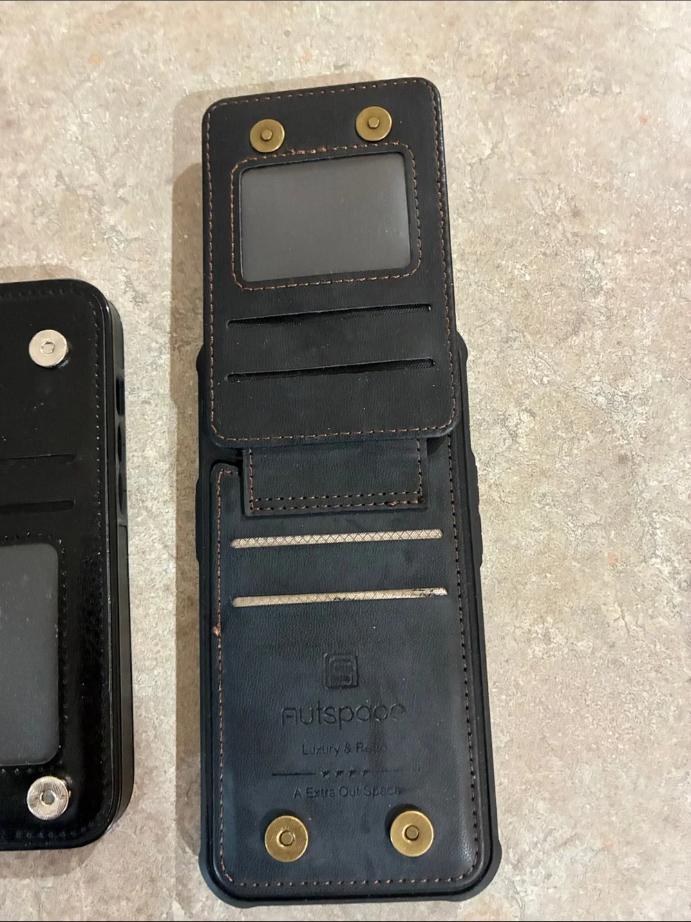 2 different black Leather Magnetic Wallet Phone Case - Unbranded IPhone 13 neve